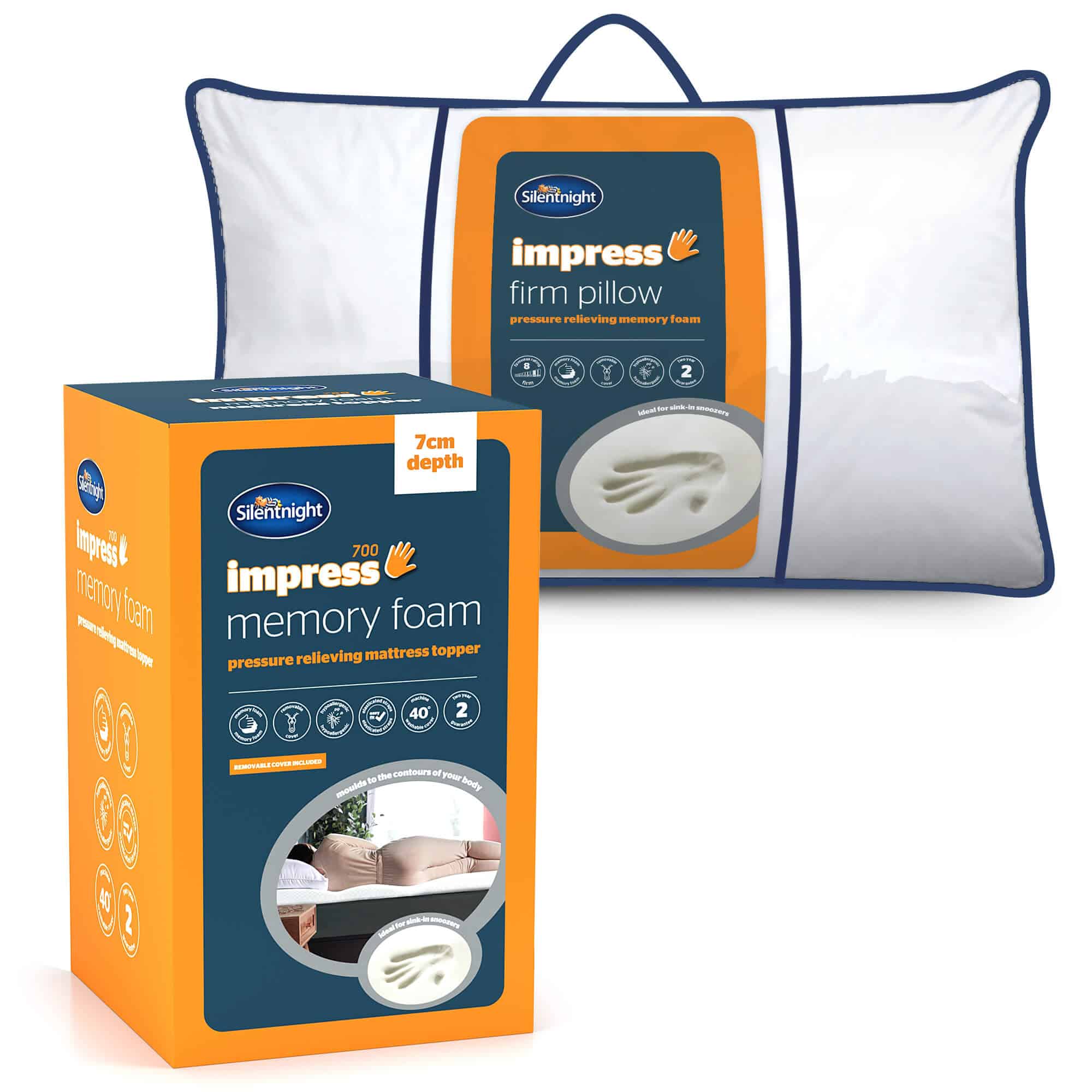 Silentnight Impress 7cm Topper &amp; Impress Pillow Bundle-image-9900491506