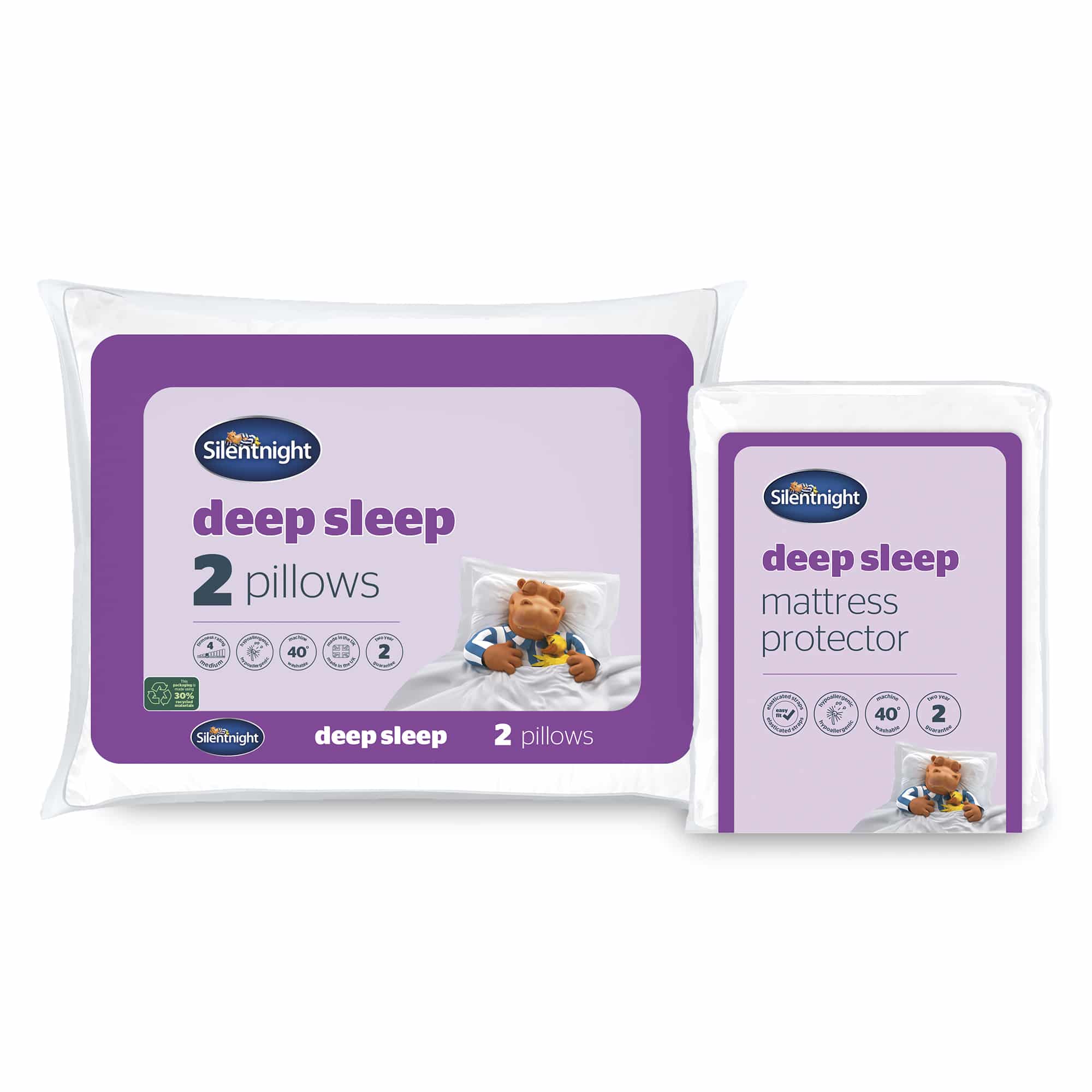 Silentnight Deep Sleep Mattress Protector & Pillow Bundle - Sleepy People