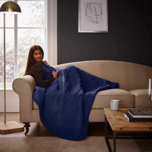 Silentnight Luxury Heated Throw - Navy