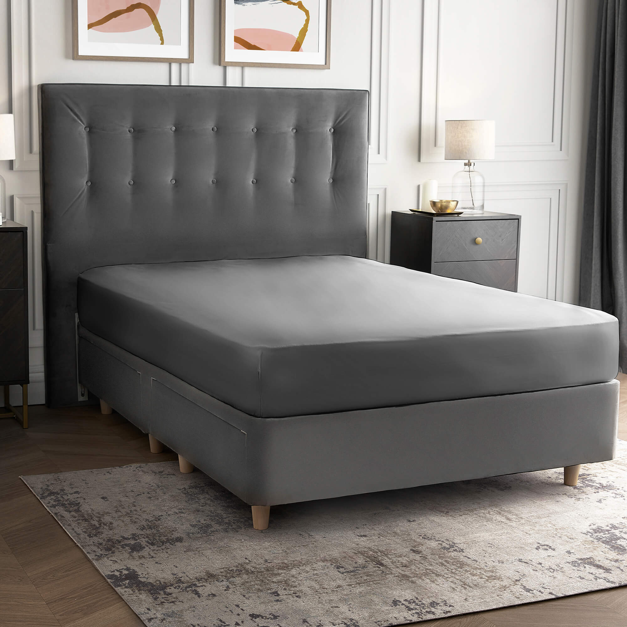Silentnight Pure Cotton Fitted Sheet – Charcoal-image-520829GE