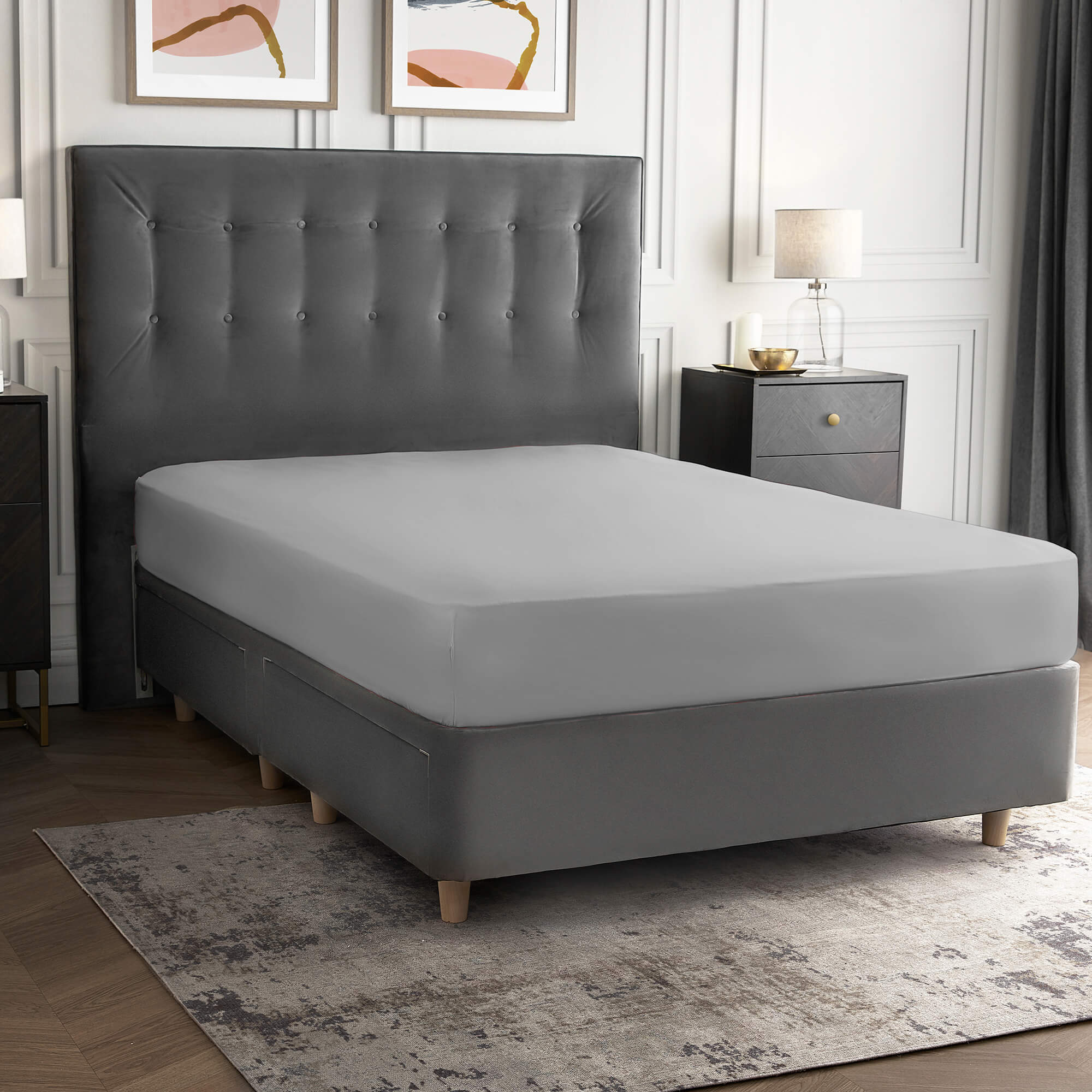 Silentnight Pure Cotton Fitted Sheet - Silver-image-508537GE