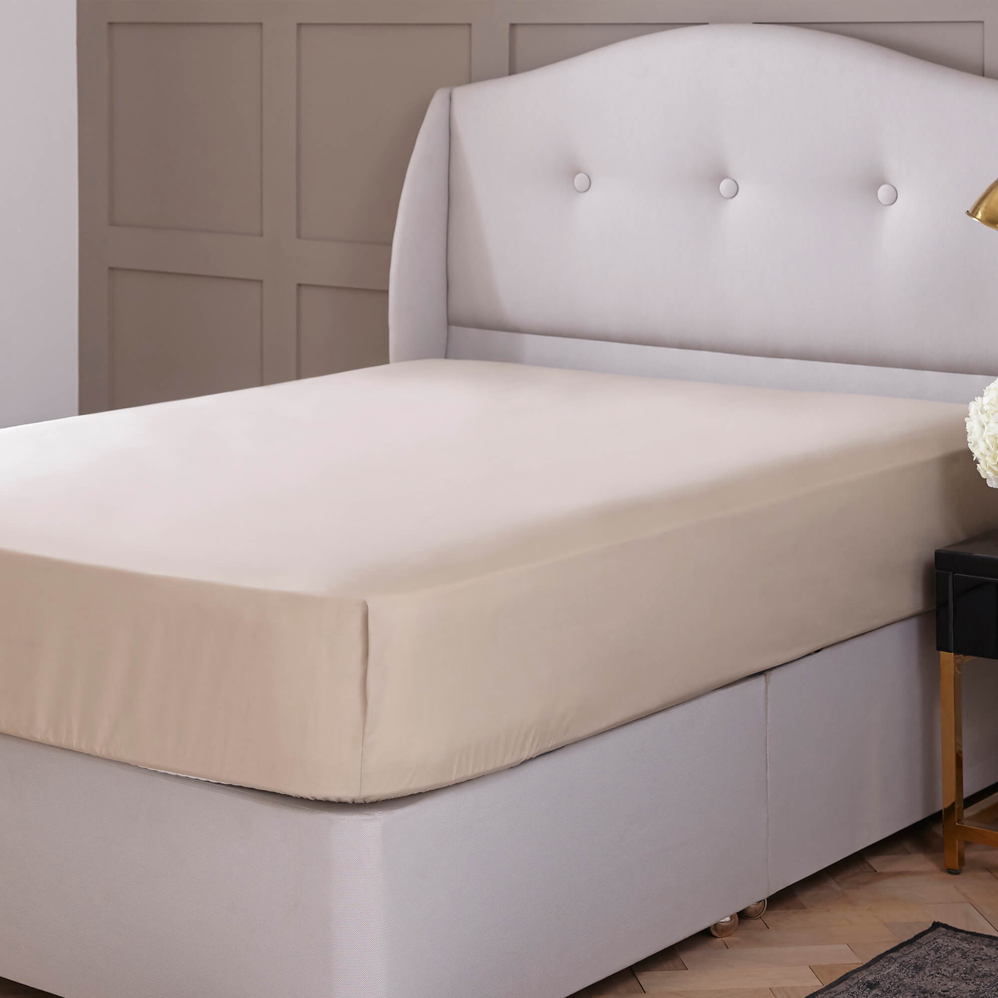 Silentnight Pure Cotton Extra Deep Fitted Sheet - Cream-image-541084GE