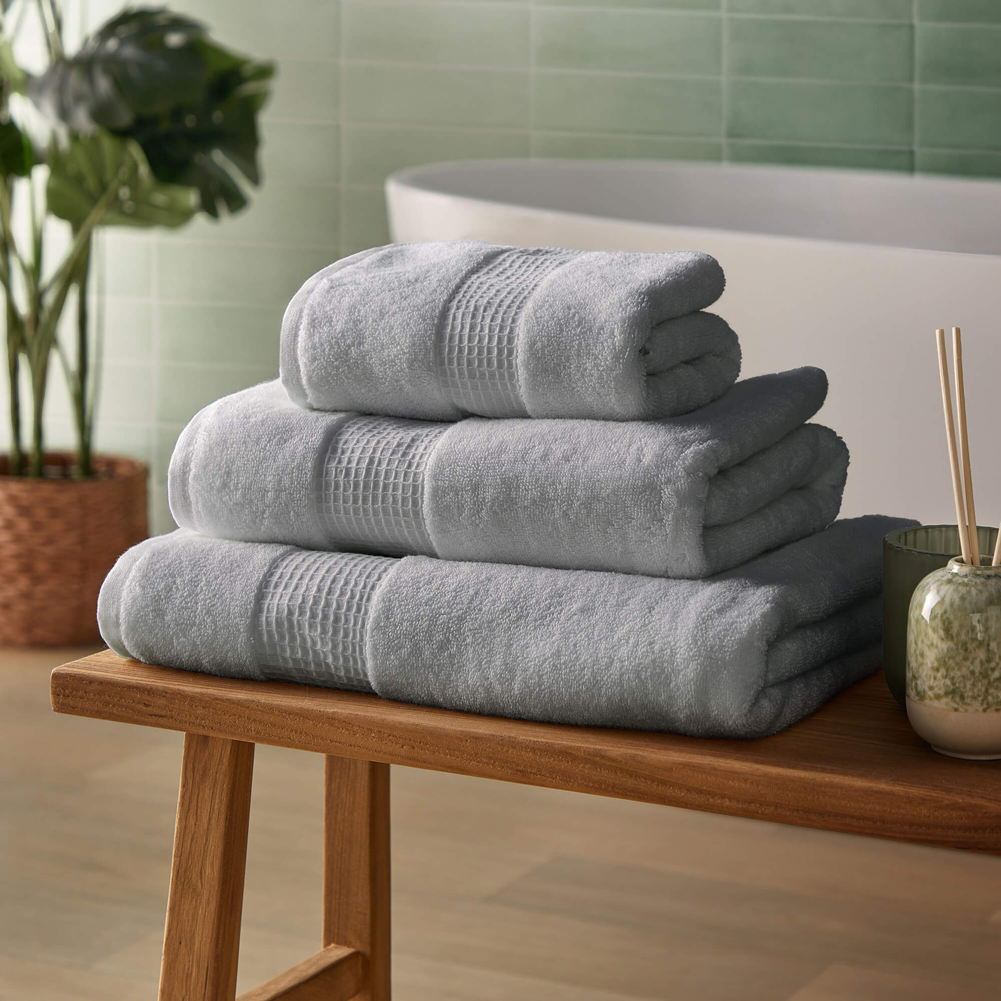 Silentnight Luxury Cotton Towels - Grey-image-589420GE