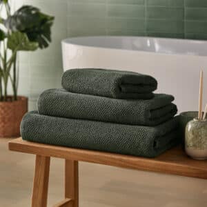 Silentnight Popcorn Waffle Towels | Green - 6 Pack