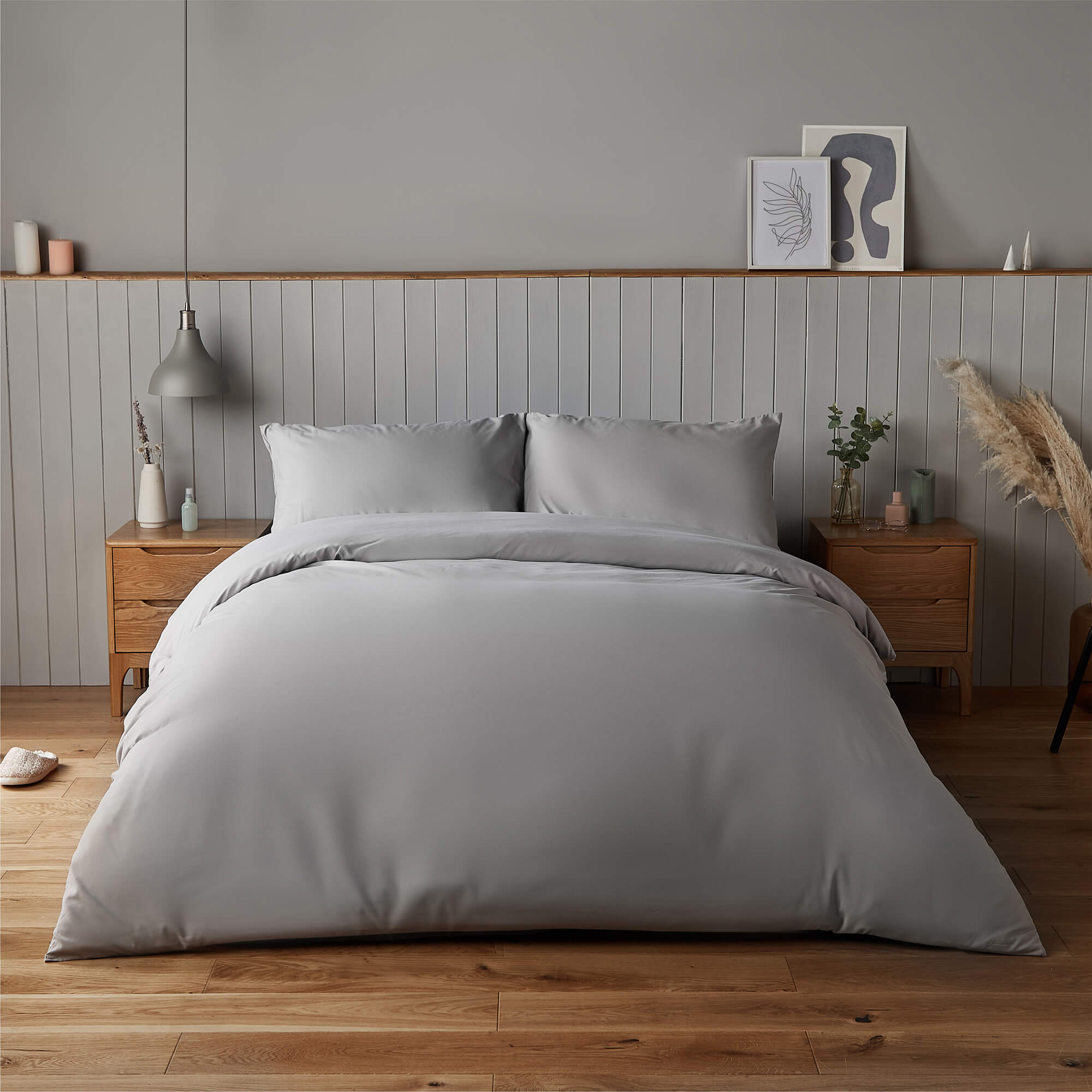 Silentnight Supersoft Dove Grey Duvet Set-image-541671GE