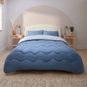 Silentnight Seersucker Coverless Duvet 10.5 Tog - Blue/Light Grey