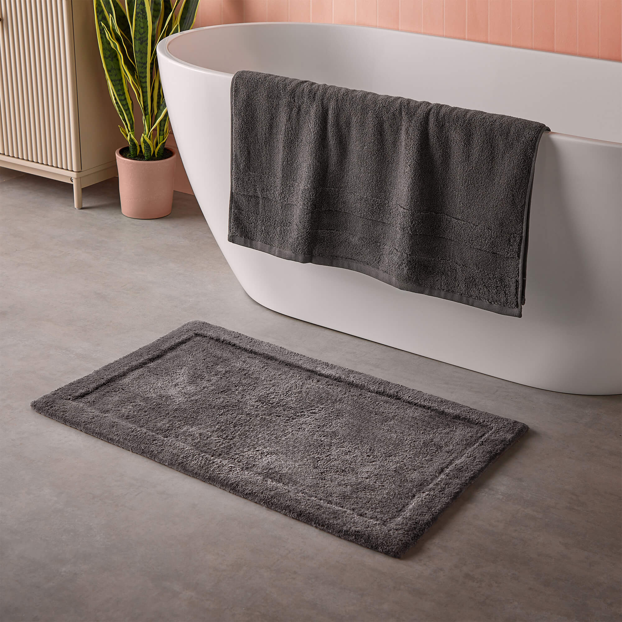 Cosmo Living Supersoft Bathmat - Charcoal-image-589154GE
