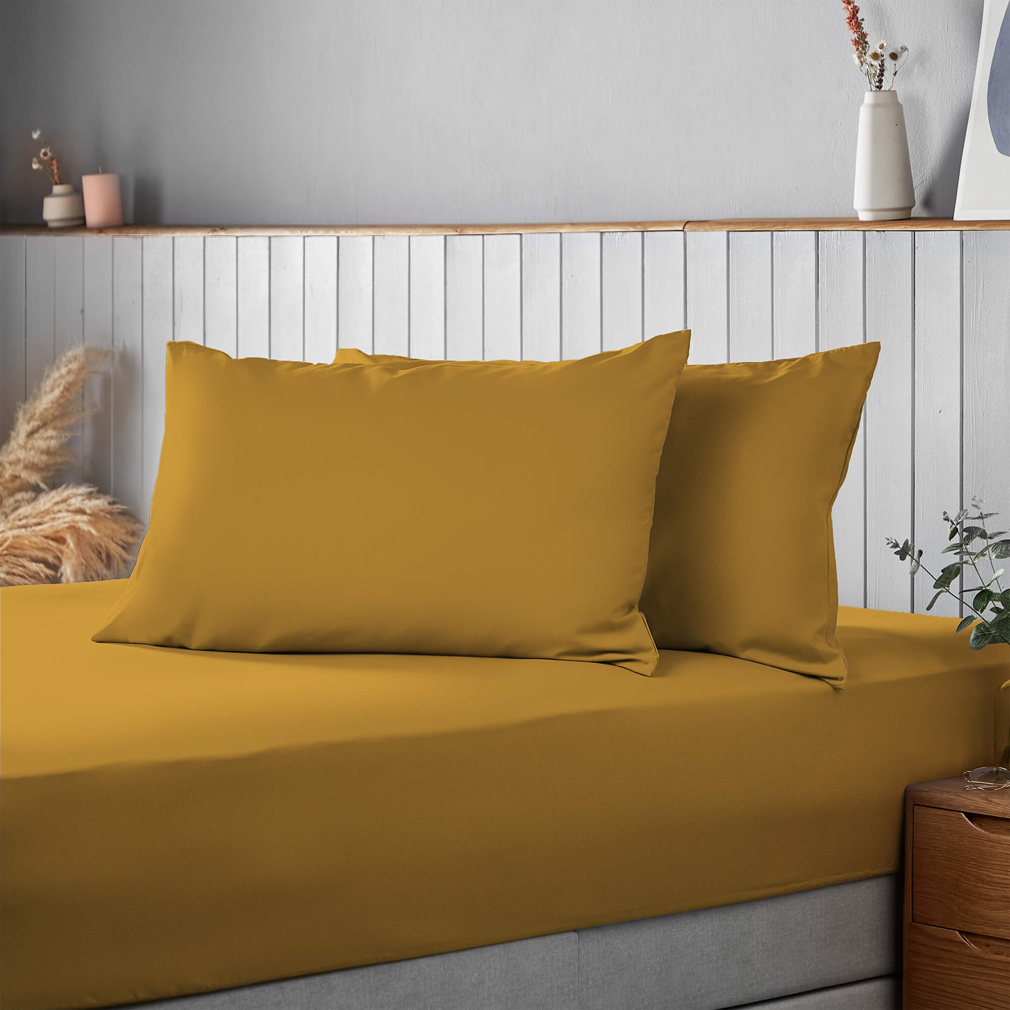 Silentnight Supersoft Ochre Pillowcase Pair-image-592505GE