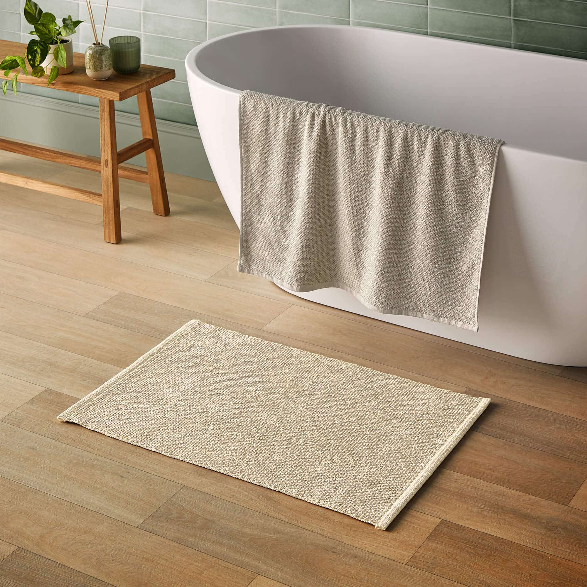 Silentnight Textured Knot Bathmat - Natural-image-589451GE