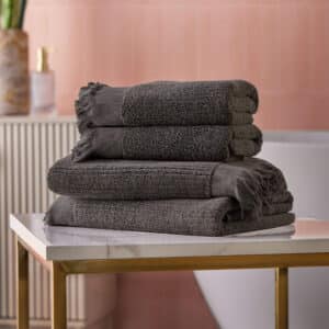 Cosmo Living Textured Cotton Towels - Charcoal