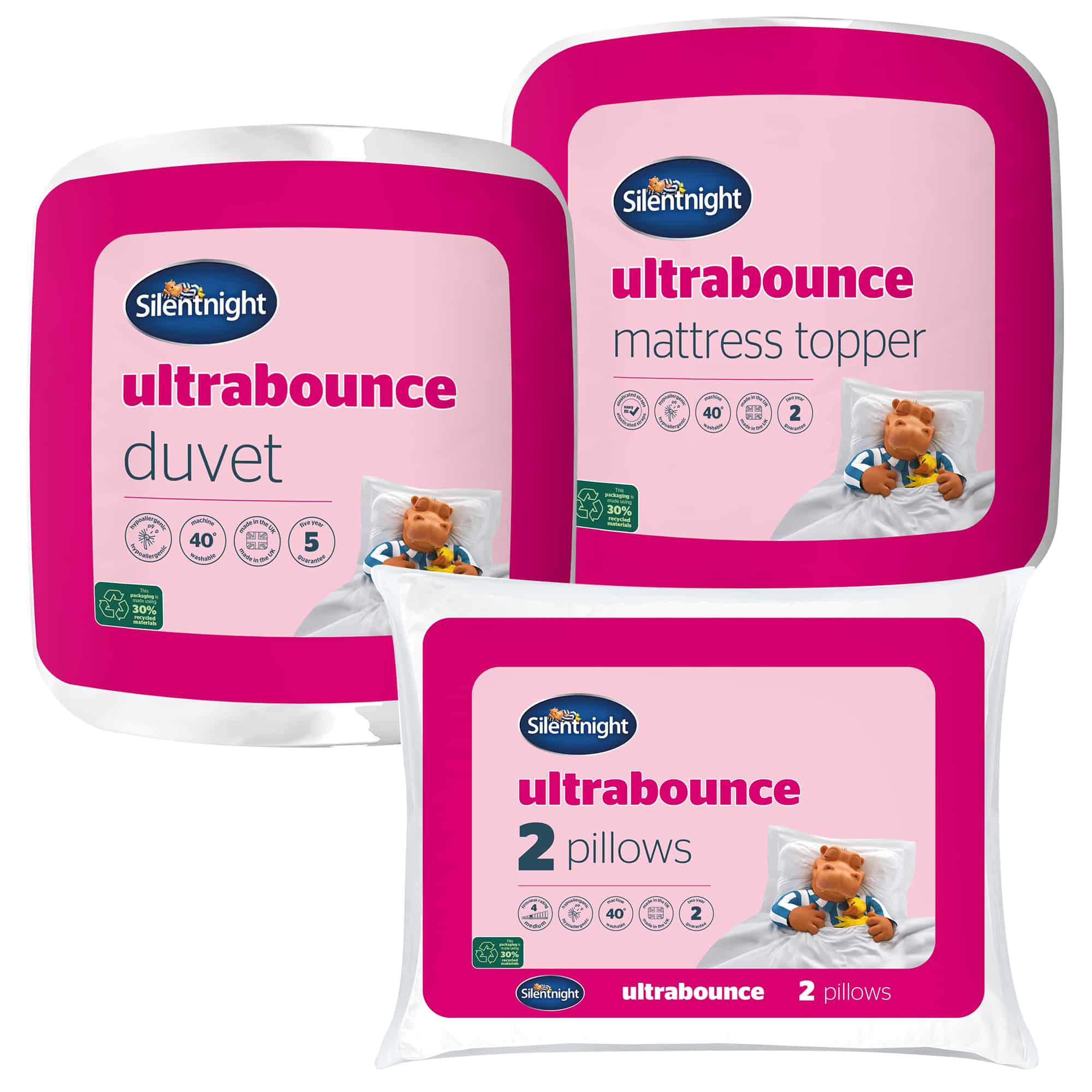 Silentnight Ultrabounce Pillows, Duvet and Mattress Topper Bundle-image-990124