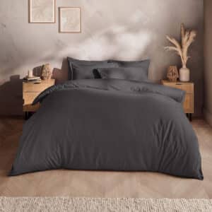 Silentnight Washed Cotton Rich Charcoal Duvet Set