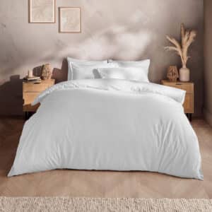 Silentnight Washed Cotton Rich White Duvet Set