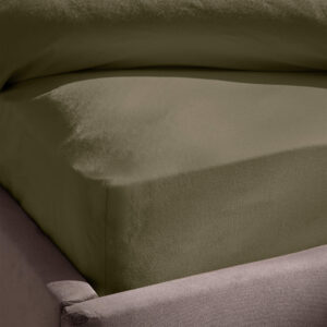 Silentnight Washed Cotton Rich Fitted Sheet - Sage