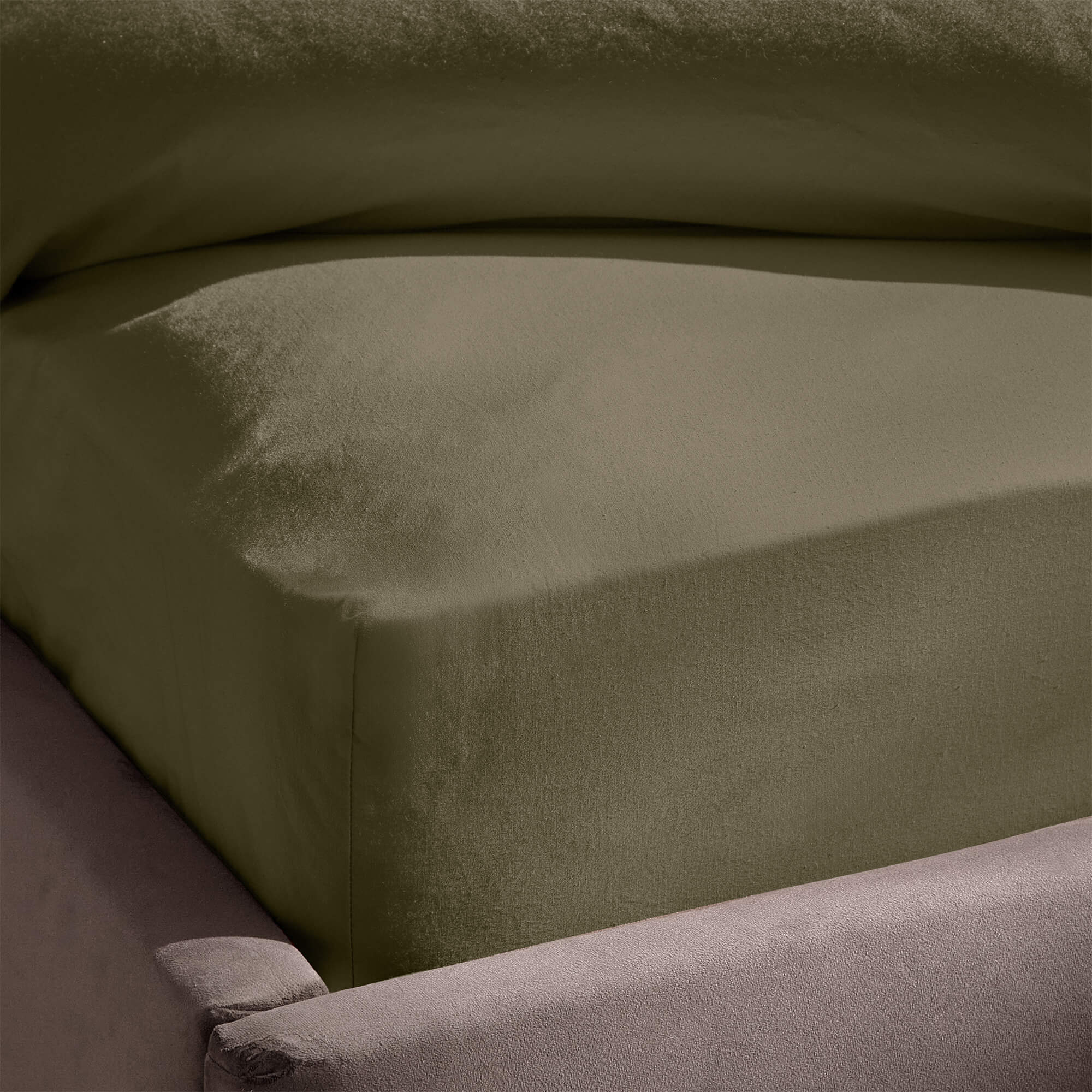 Silentnight Washed Cotton Rich Fitted Sheet - Sage-image-592703GE