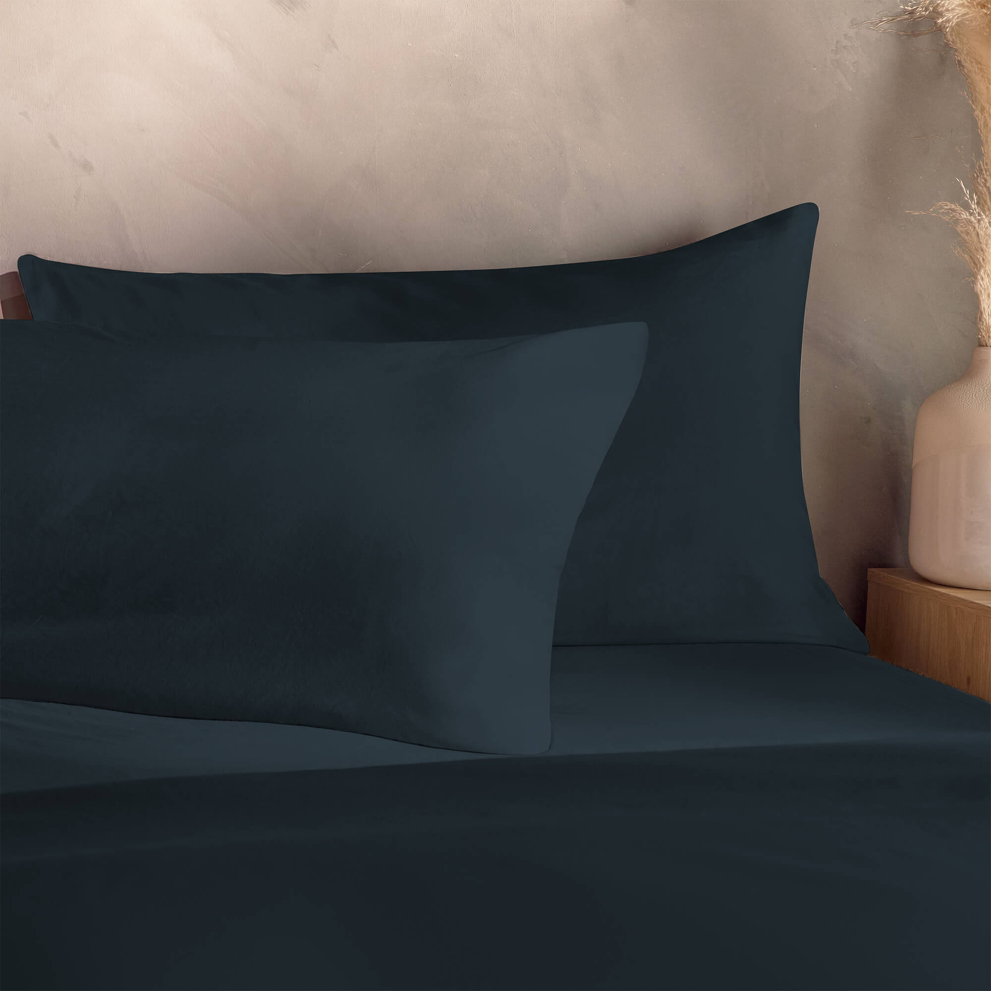 Silentnight Washed Cotton Rich Indigo Pillowcase Pair-image-592758GE