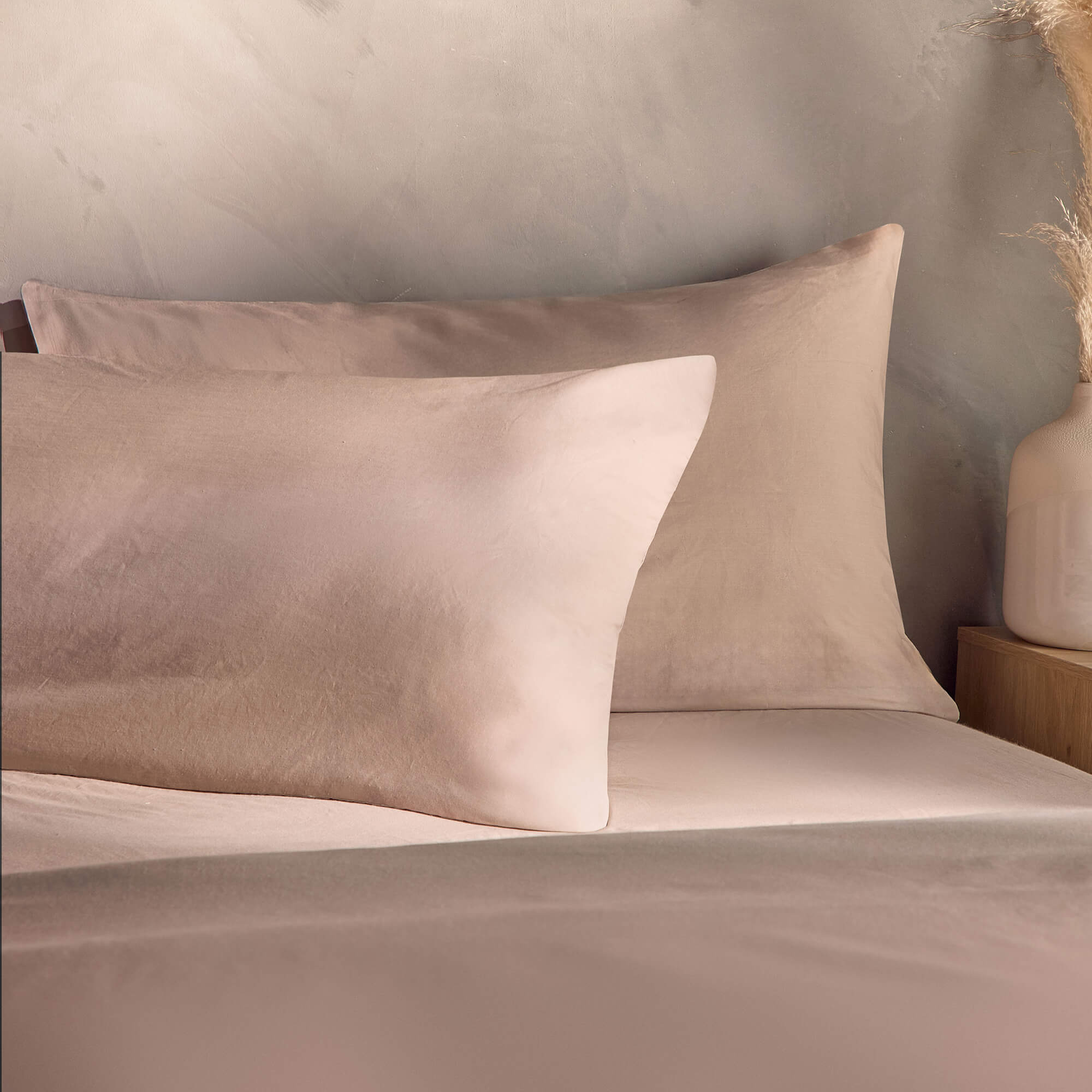 Silentnight Washed Cotton Rich Natural Pillowcase Pair-image-592673GE