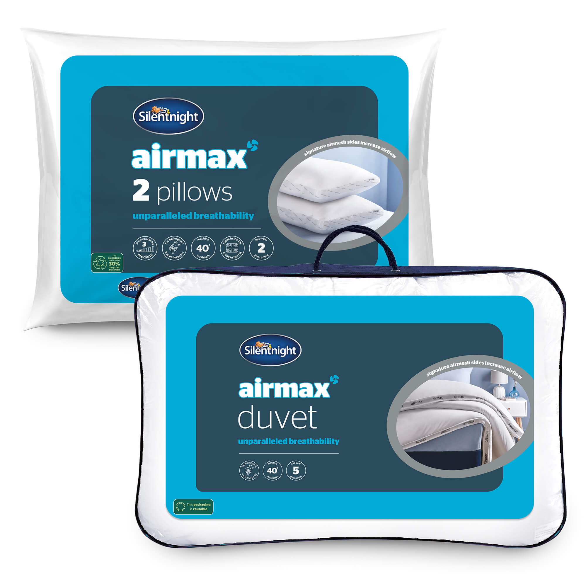 Silentnight Airmax 10.5 Tog Duvet &amp; Pillow Pair Bundle-image-990091004
