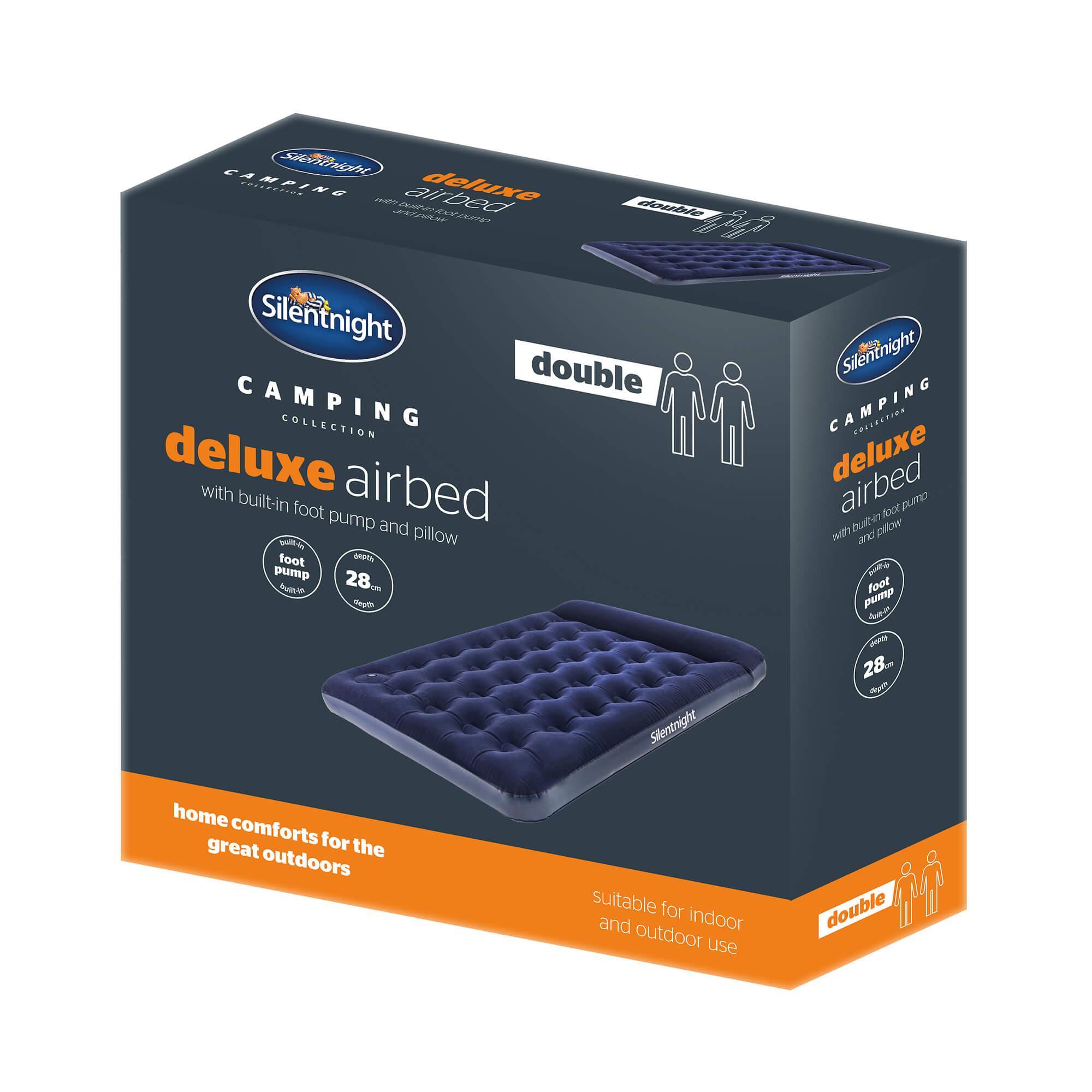 Silentnight Flock Airbed With Integrated Foot Pump-image-230003