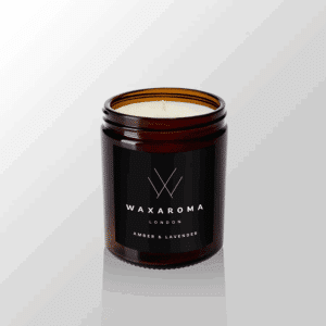 Amber & Lavender Soy Wax Candle by Waxaroma LDN