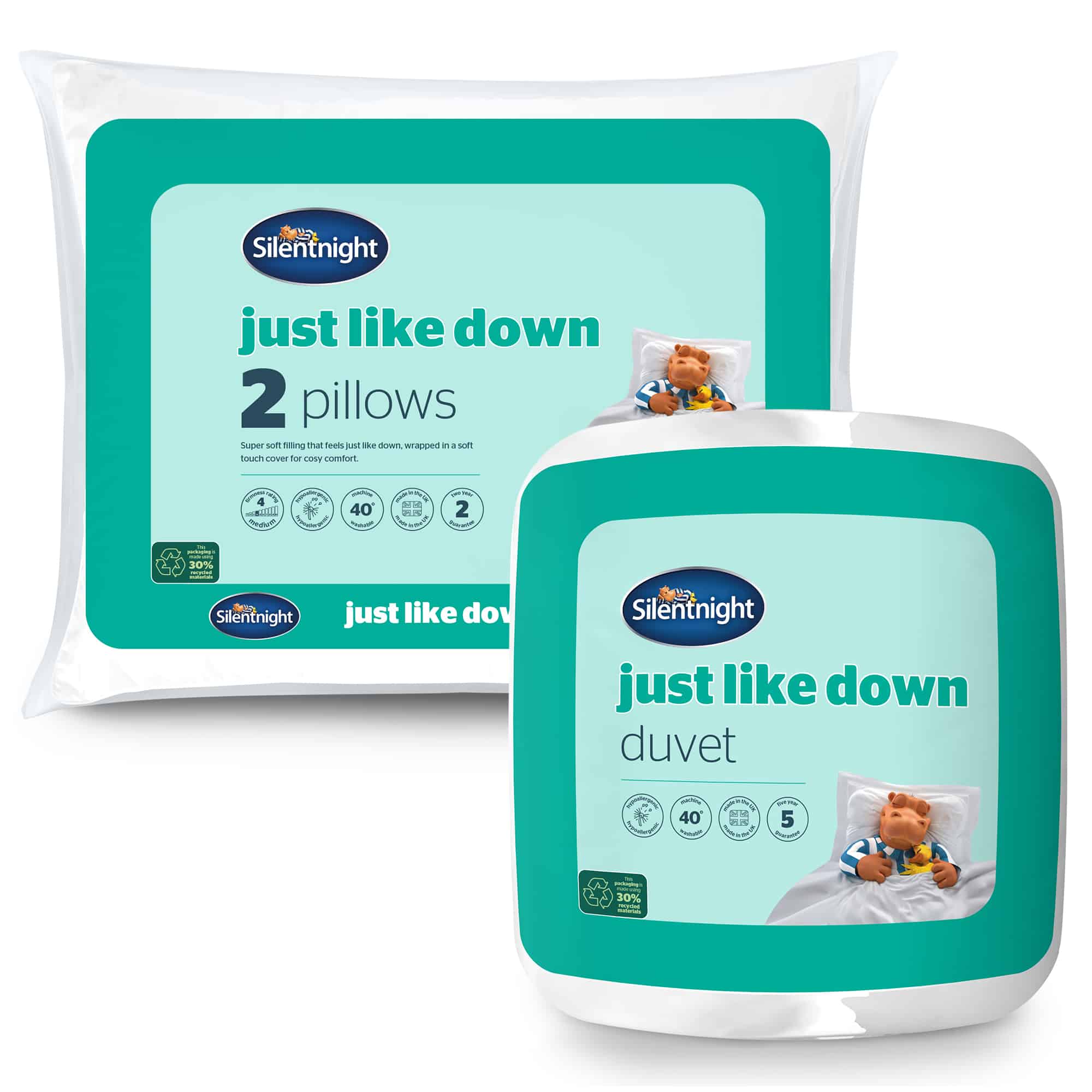Silentnight Just Like Down Duvet &amp; Pillow Pair - 10.5 Tog-image-990087003