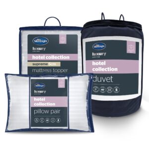 Silentnight Hotel Collection 13.5 Tog Duvet, Mattress Topper and Pillow Pair Bundle