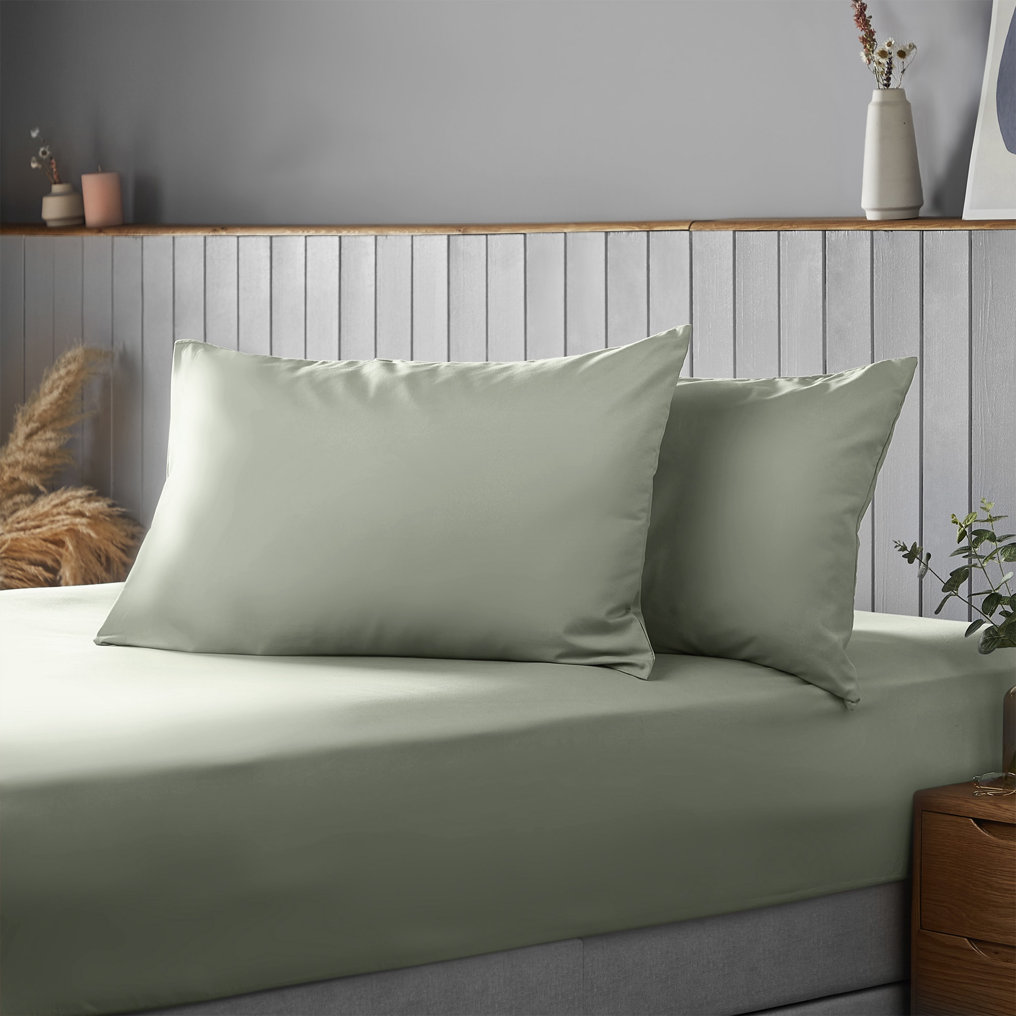 Silentnight Supersoft Sage Pillowcase Pair-image-542616GE