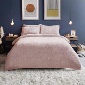 Silentnight Cosy Teddy Fleece Duvet Set - Blush