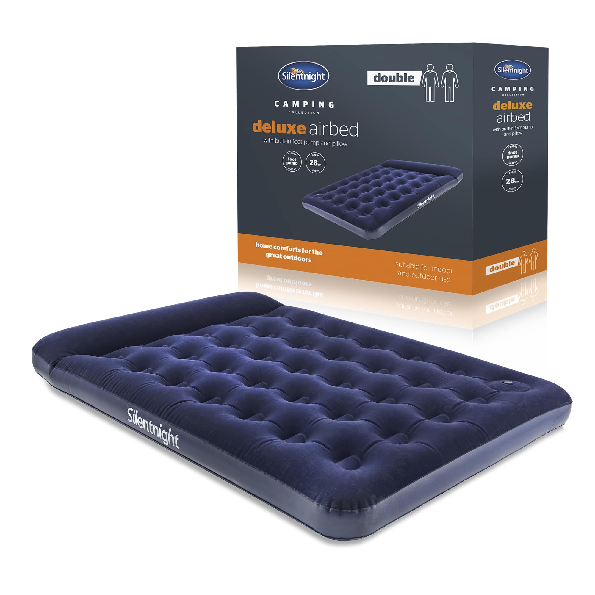 Silentnight Flock Airbed With Integrated Foot Pump-image-497596GE