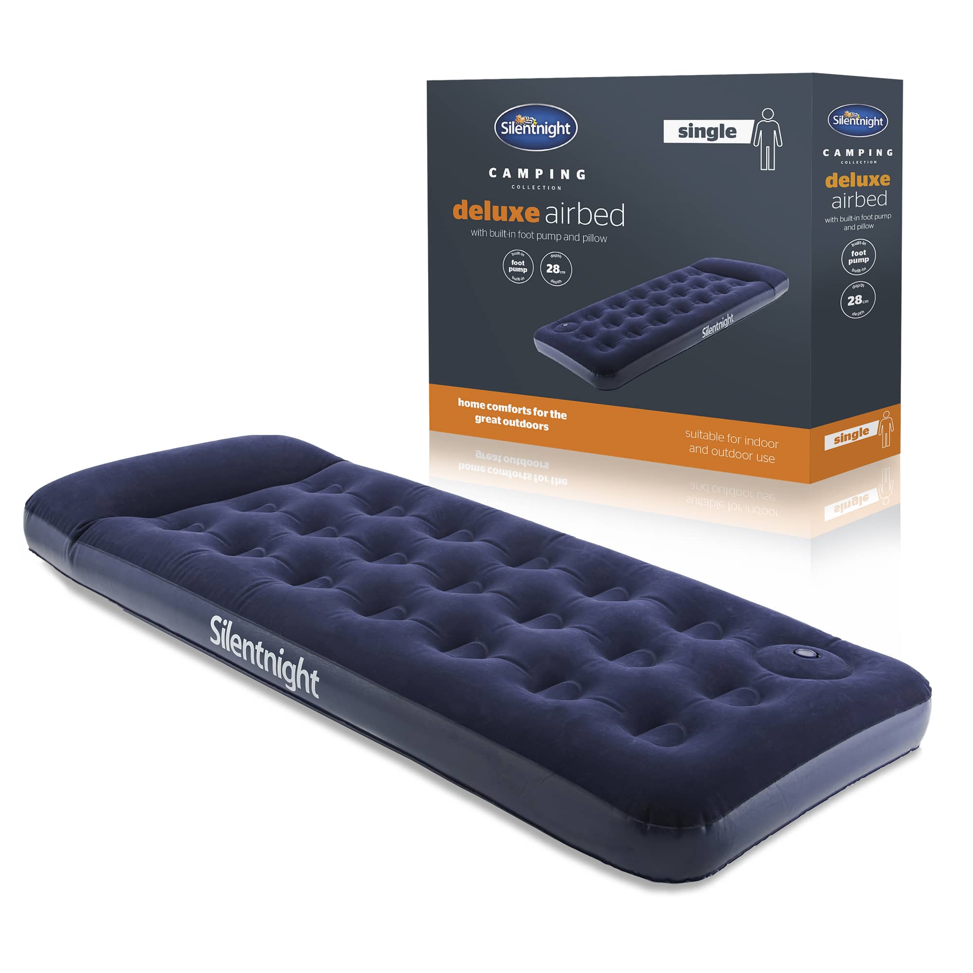 Silentnight Flock Airbed With Integrated Foot Pump-image-497589GE