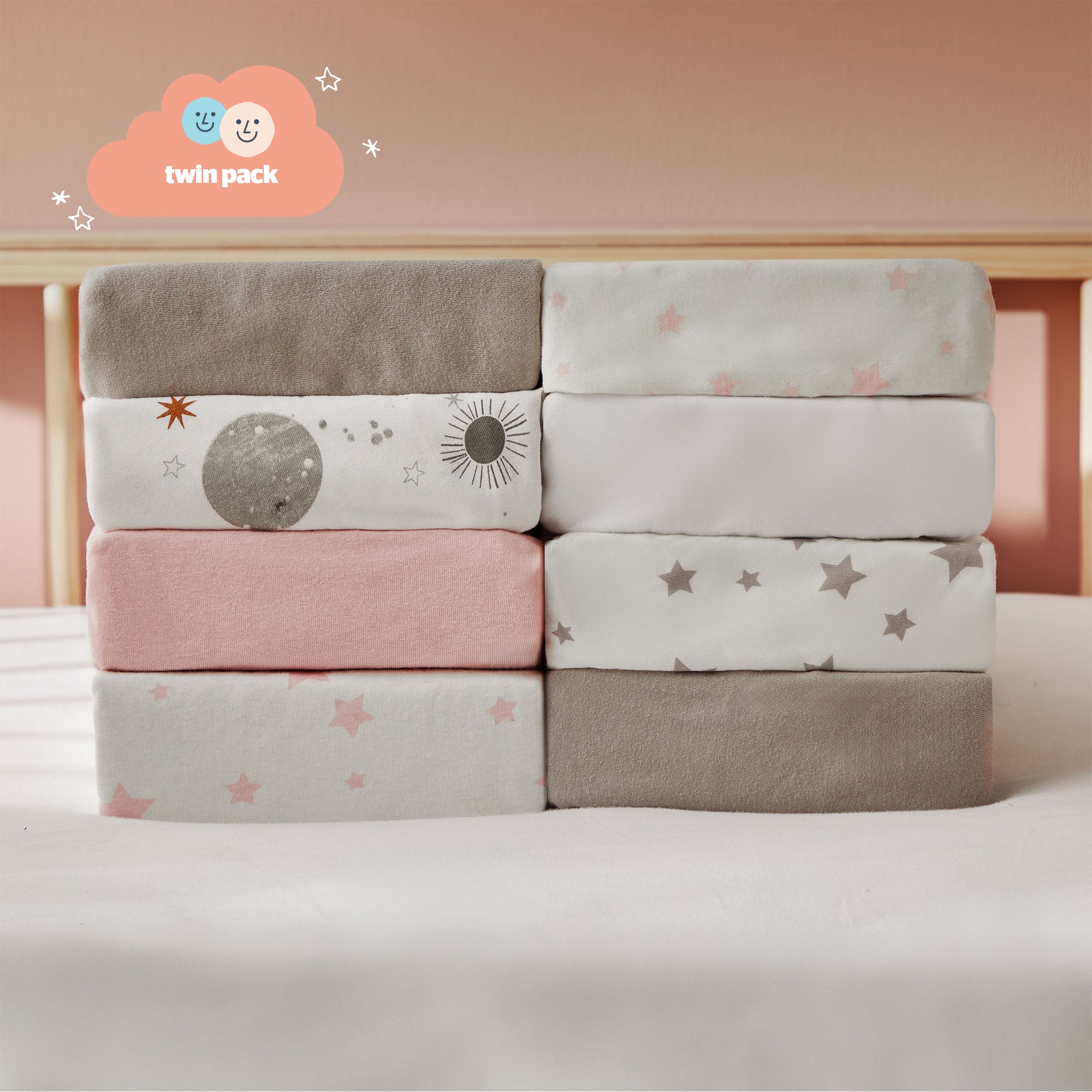 Silentnight Safe Nights Cot Bed Fitted Sheets (Pack of 2)-image-587983GE