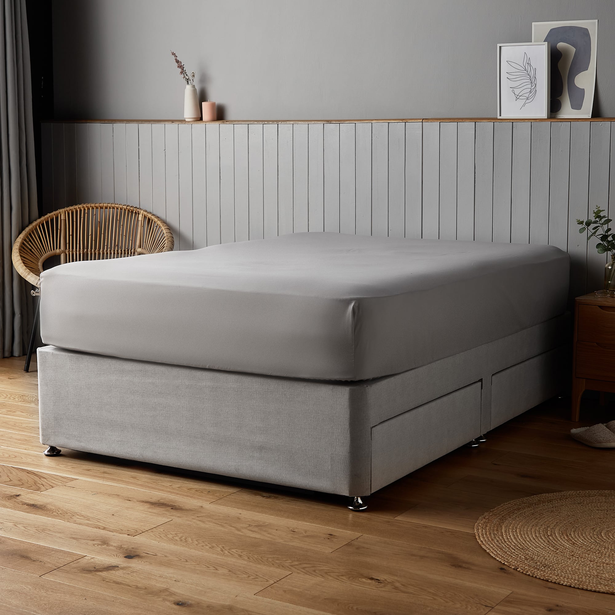 Silentnight Supersoft Dove Grey Fitted Sheet-image-544375GE-A