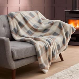 Silentnight Snugsie Faux Fur Checked Blanket
