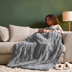 Silentnight Luxury Super Cosy Heated Throw - Charcoal