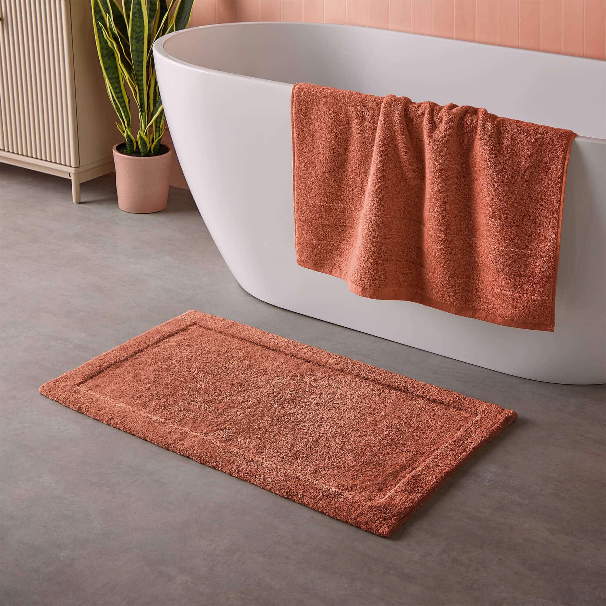 Cosmo Living Supersoft Bathmat - Terracotta-image-589123GE
