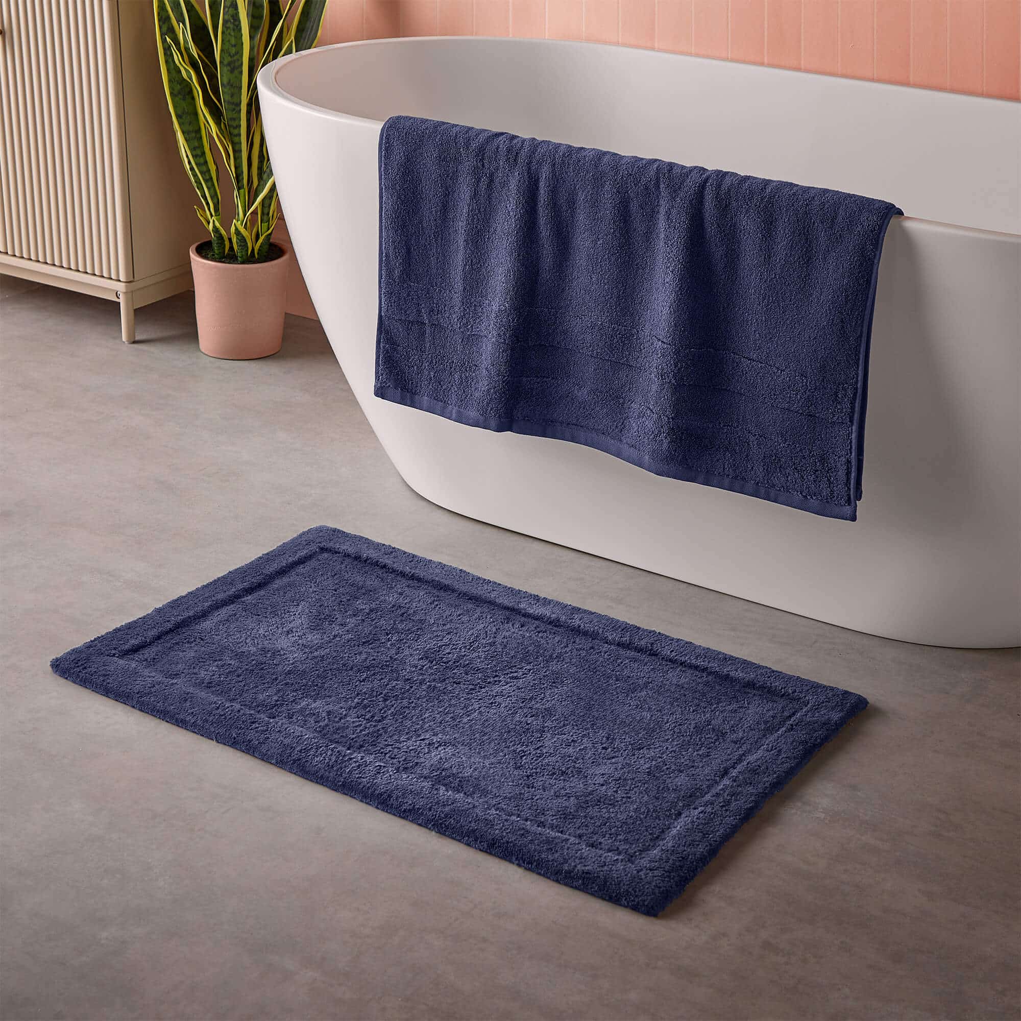 Cosmo Living Supersoft Bathmat - Navy-image-589147GE