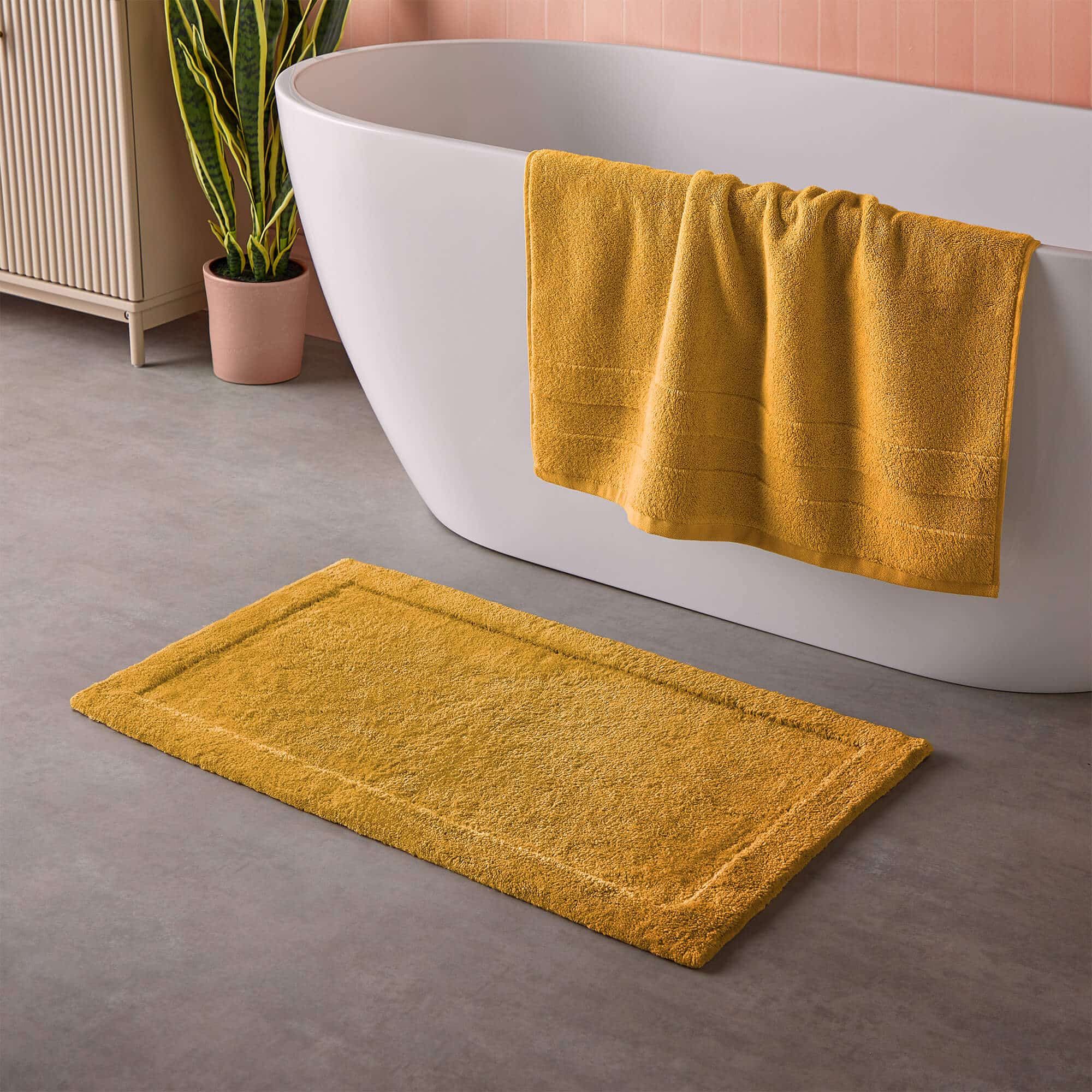 Cosmo Living Supersoft Bathmat - Ochre-image-589130GE