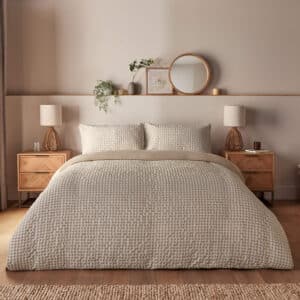 Silentnight Supersoft Duvet Set, Gingham - Natural