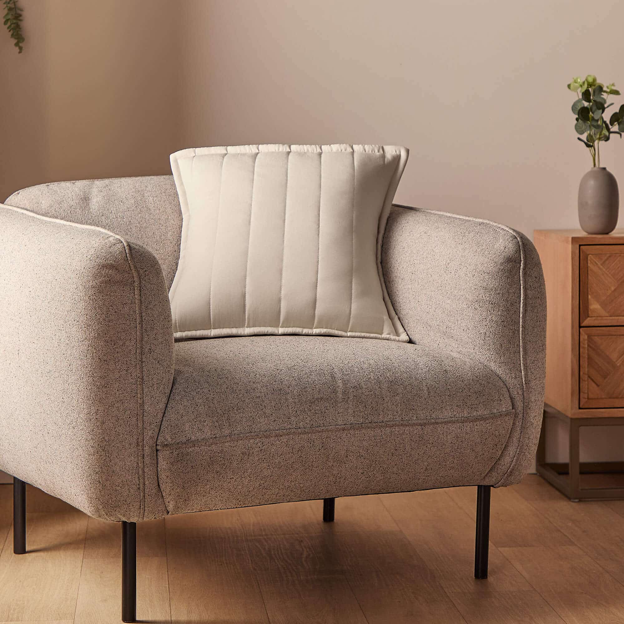 Silentnight Supersoft Quilted Cushion - Natural-image-593038GE