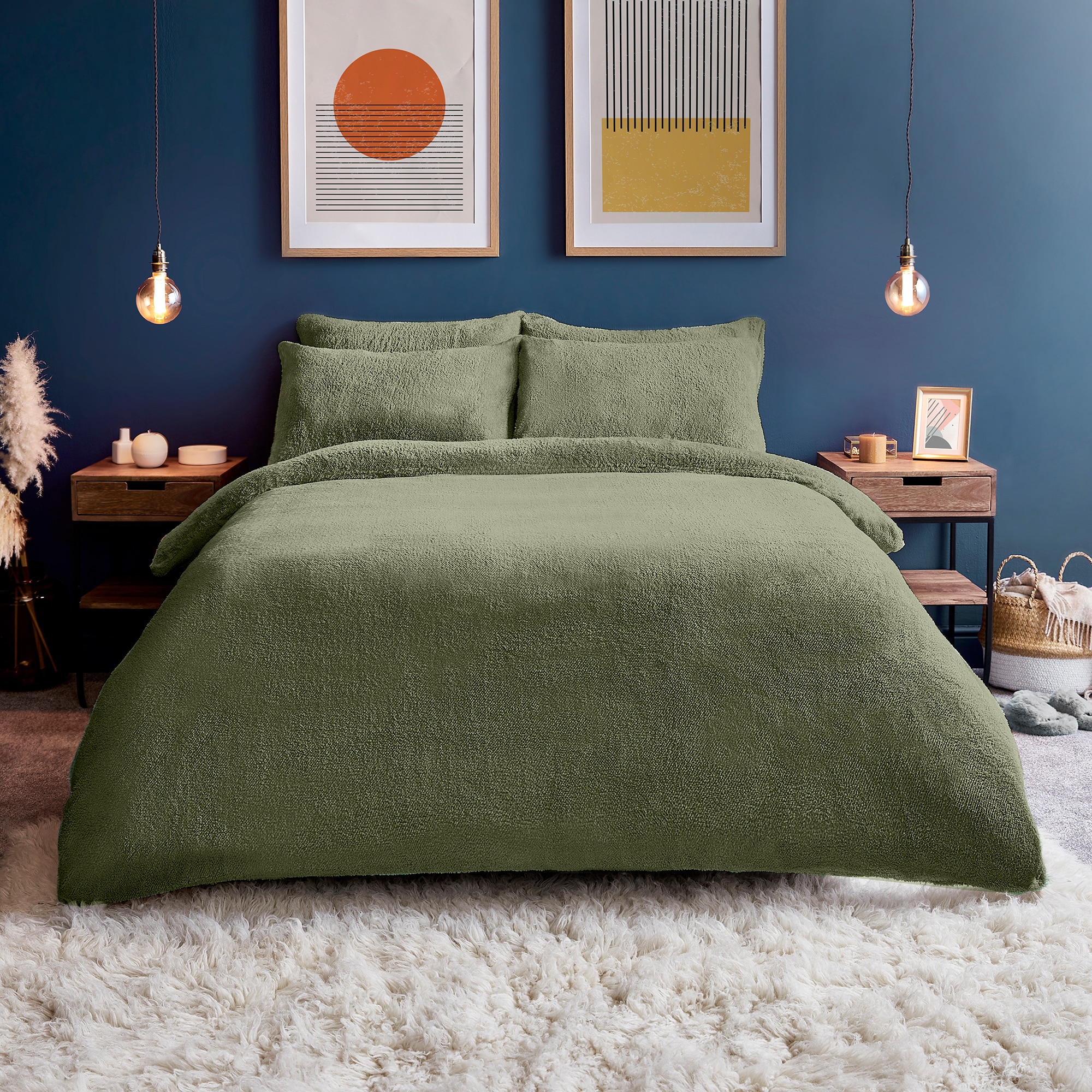 Silentnight Teddy Fleece Duvet Set - Sage-image-588188GE