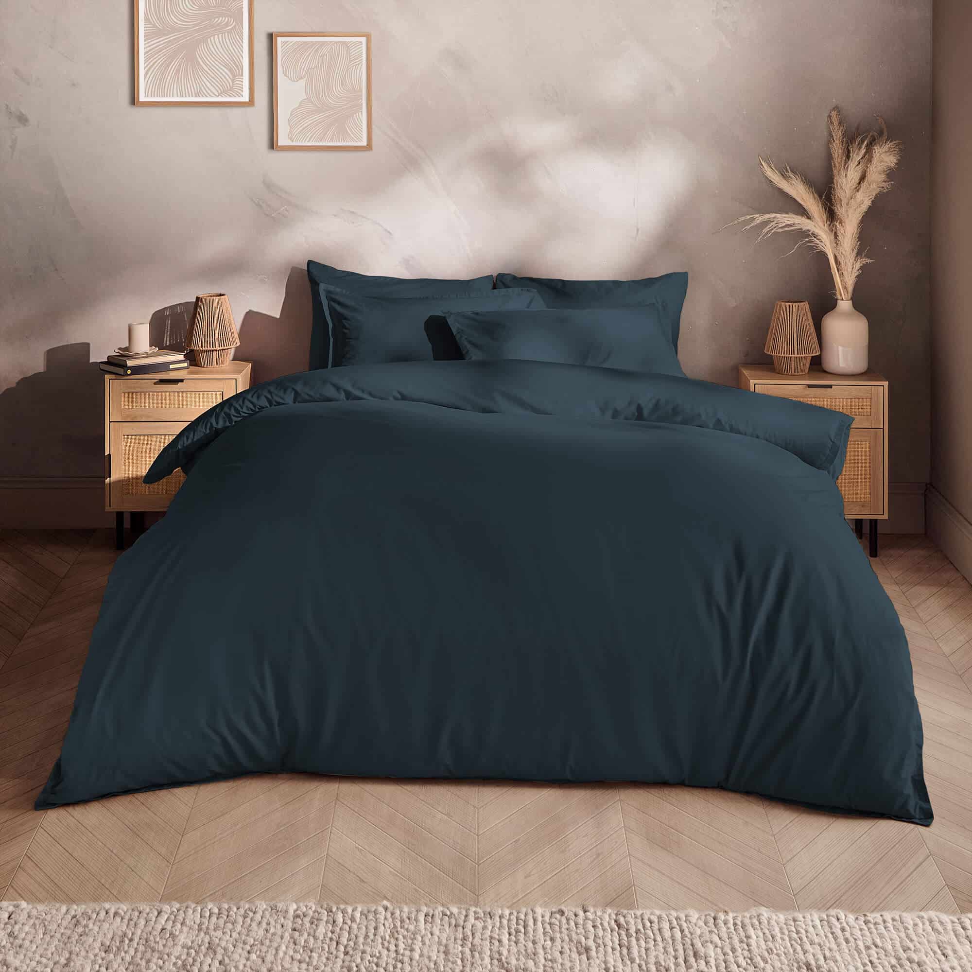 Silentnight Washed Cotton Rich Indigo Duvet Set-image-592789GE
