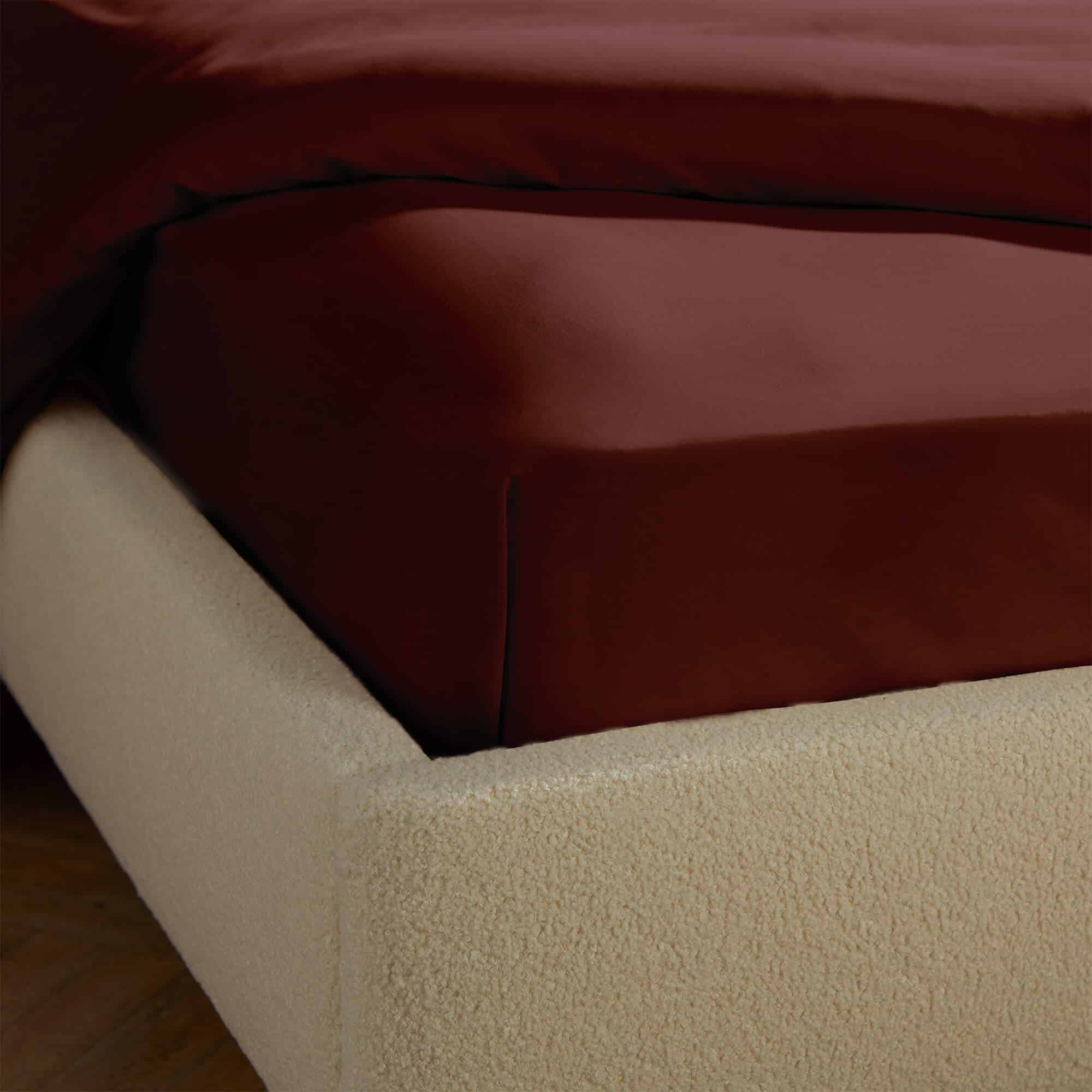 Silentnight Brushed Cotton Fitted Sheet - Burgundy-image-603164GE