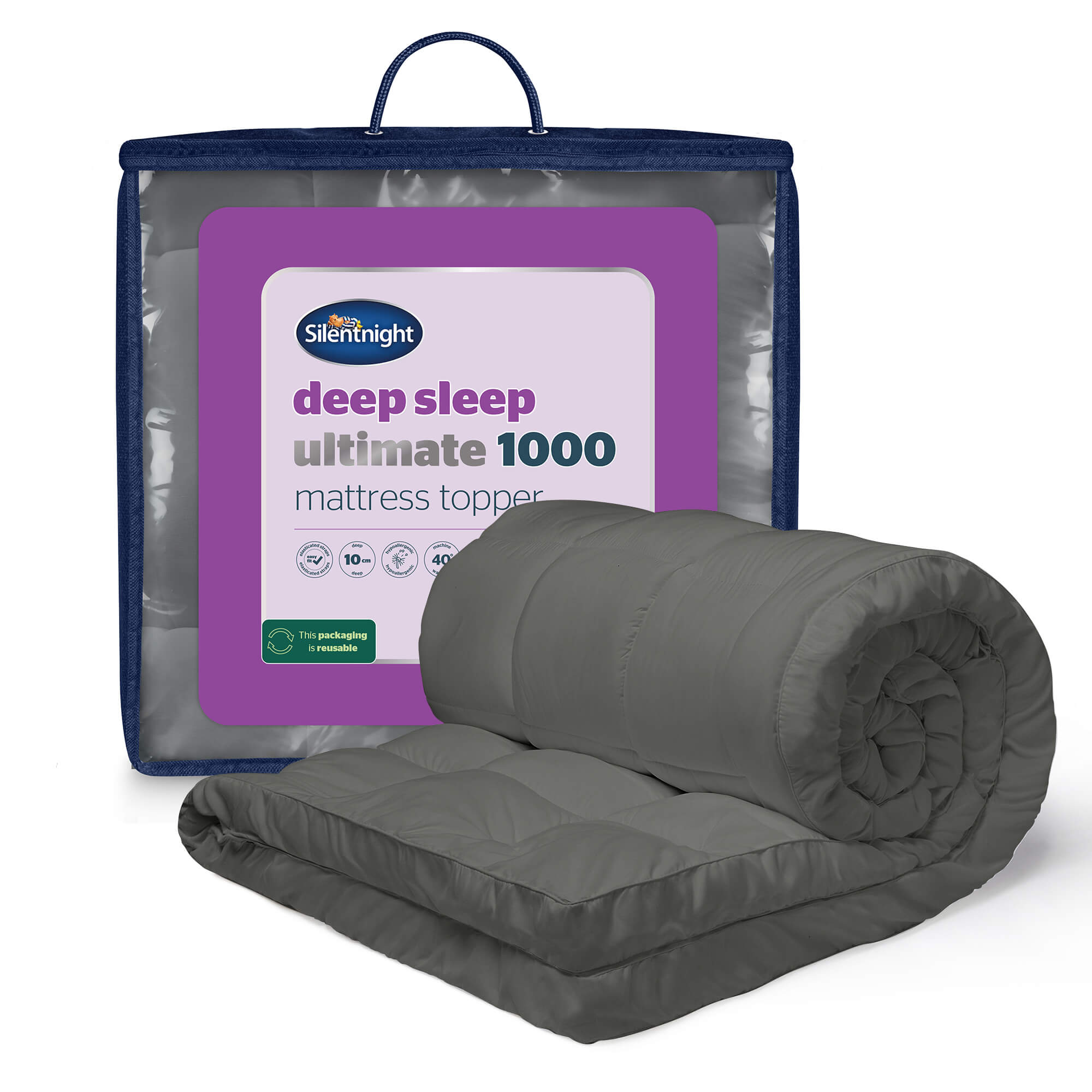 Silentnight Deep Sleep Ultimate Mattress Topper 1000 - Charcoal-image-611923GE