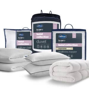 Silentnight Hotel Collection 10.5 Tog Duvet, Mattress Topper and Pillow Pair Bundle