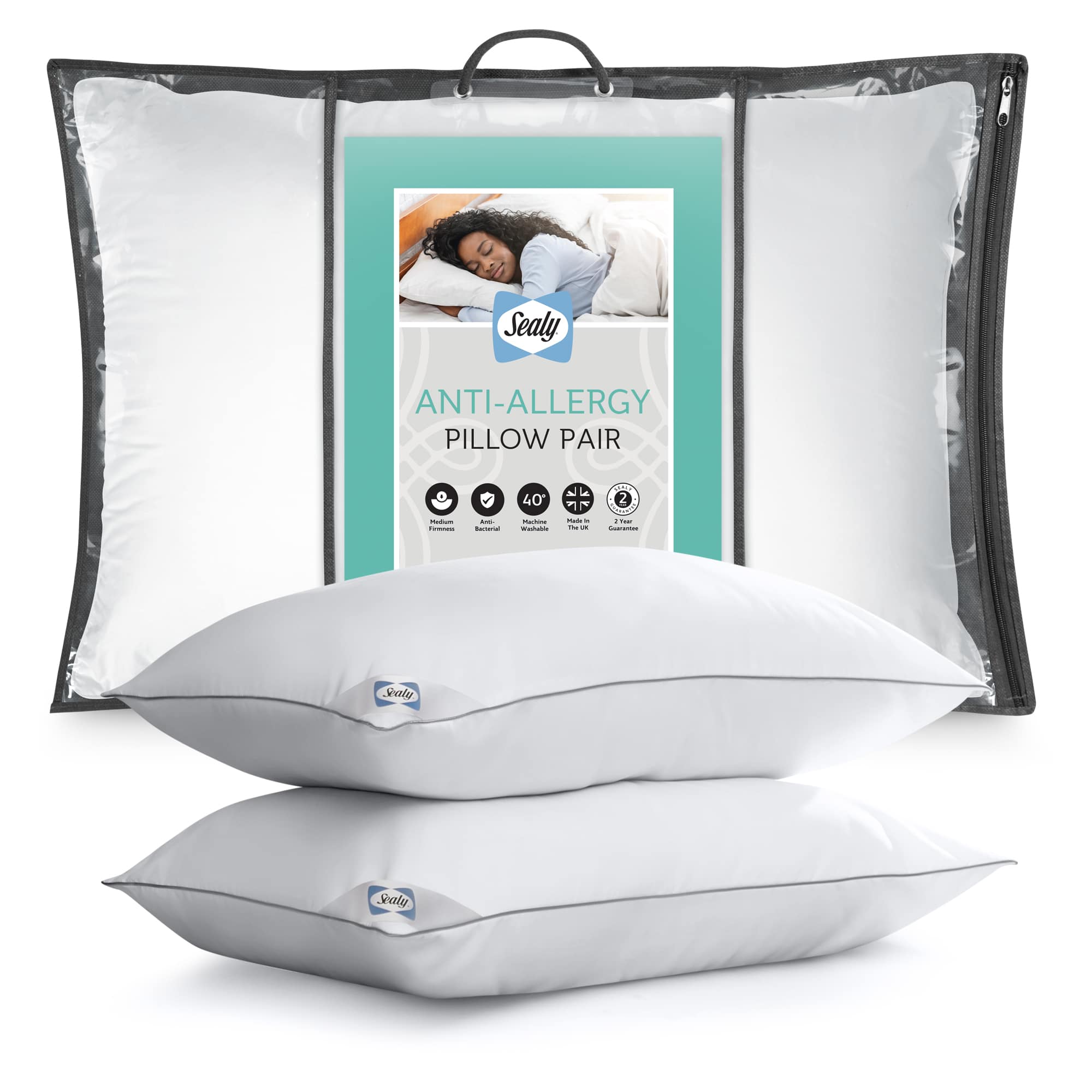 Sealy Anti-Allergy Pillows 2 Pack-image-551267GE