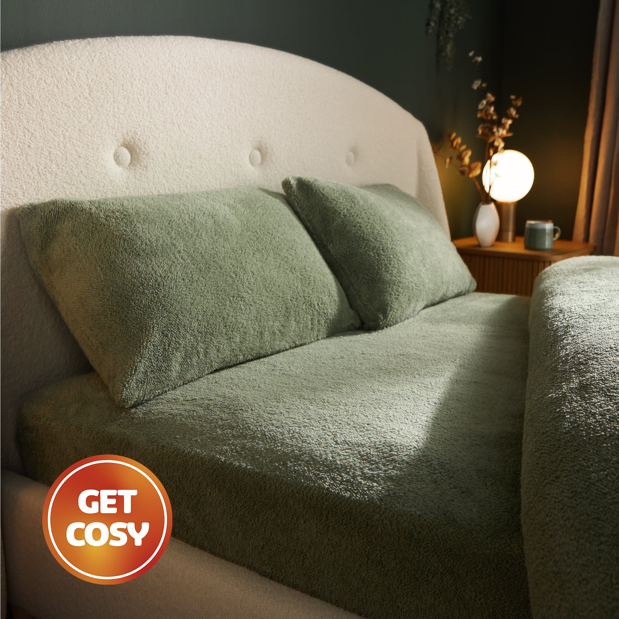 Silentnight Teddy Fleece Fitted Sheet - Sage-image-588119GE