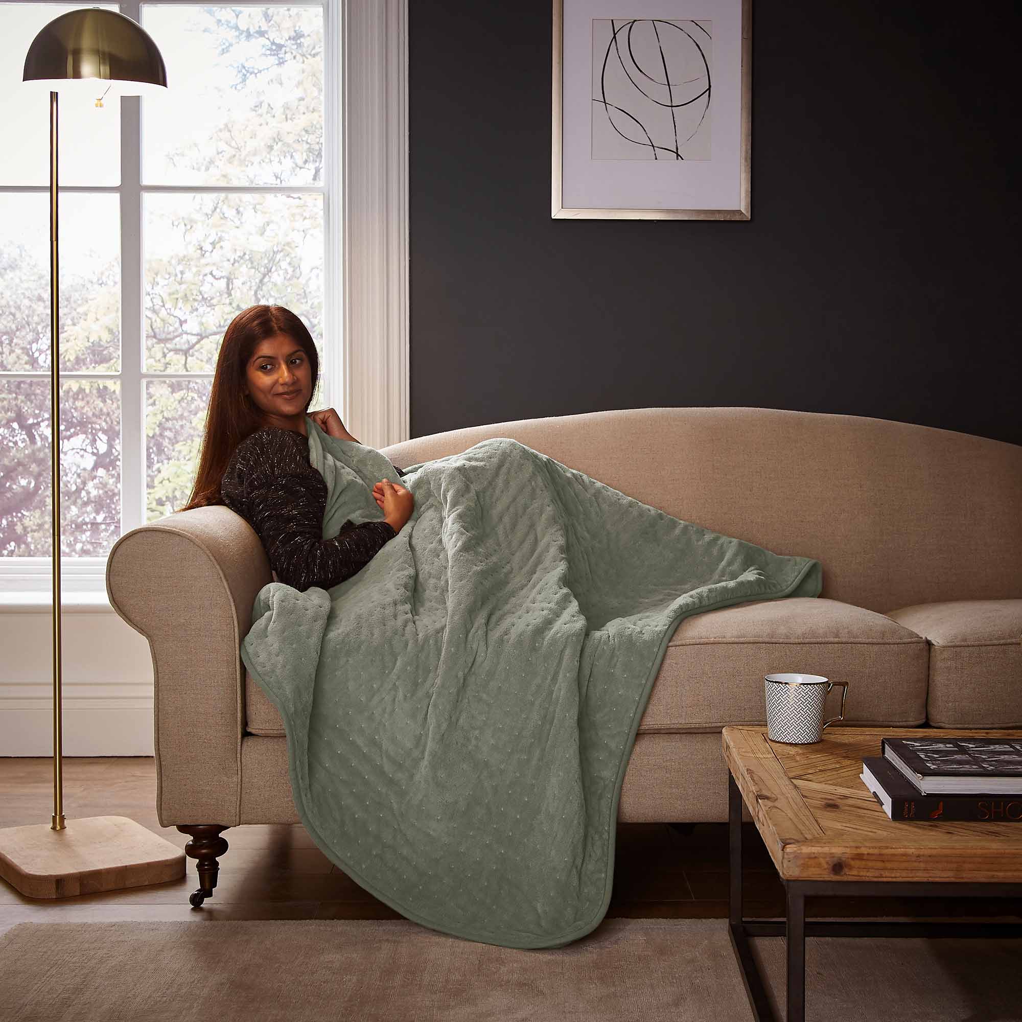 Silentnight Luxury Heated Throw - Sage-image-574013QV