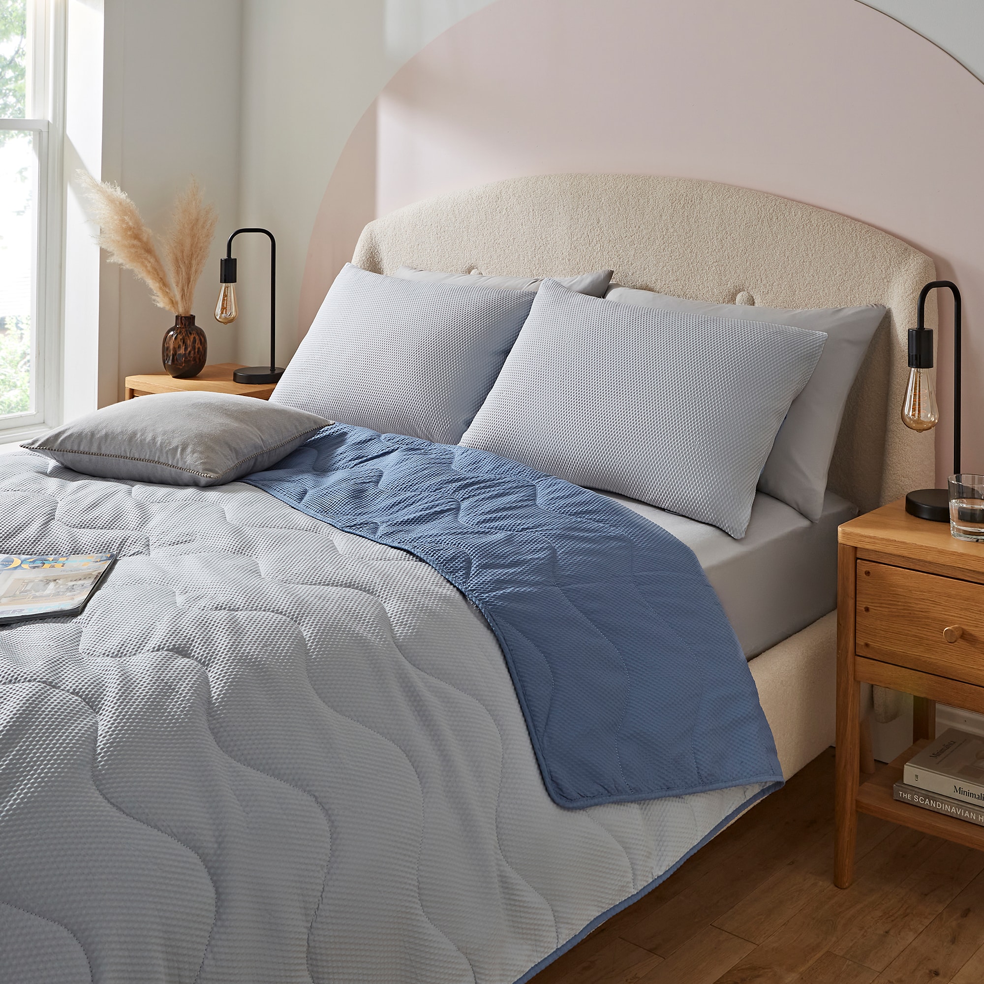 Silentnight Summer Breeze Seersucker Coverless Duvet 2.5 Tog Blue/Light Grey-image-585200GE