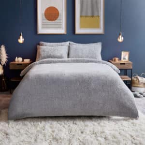 Silentnight Silver Teddy Fleece Duvet Set