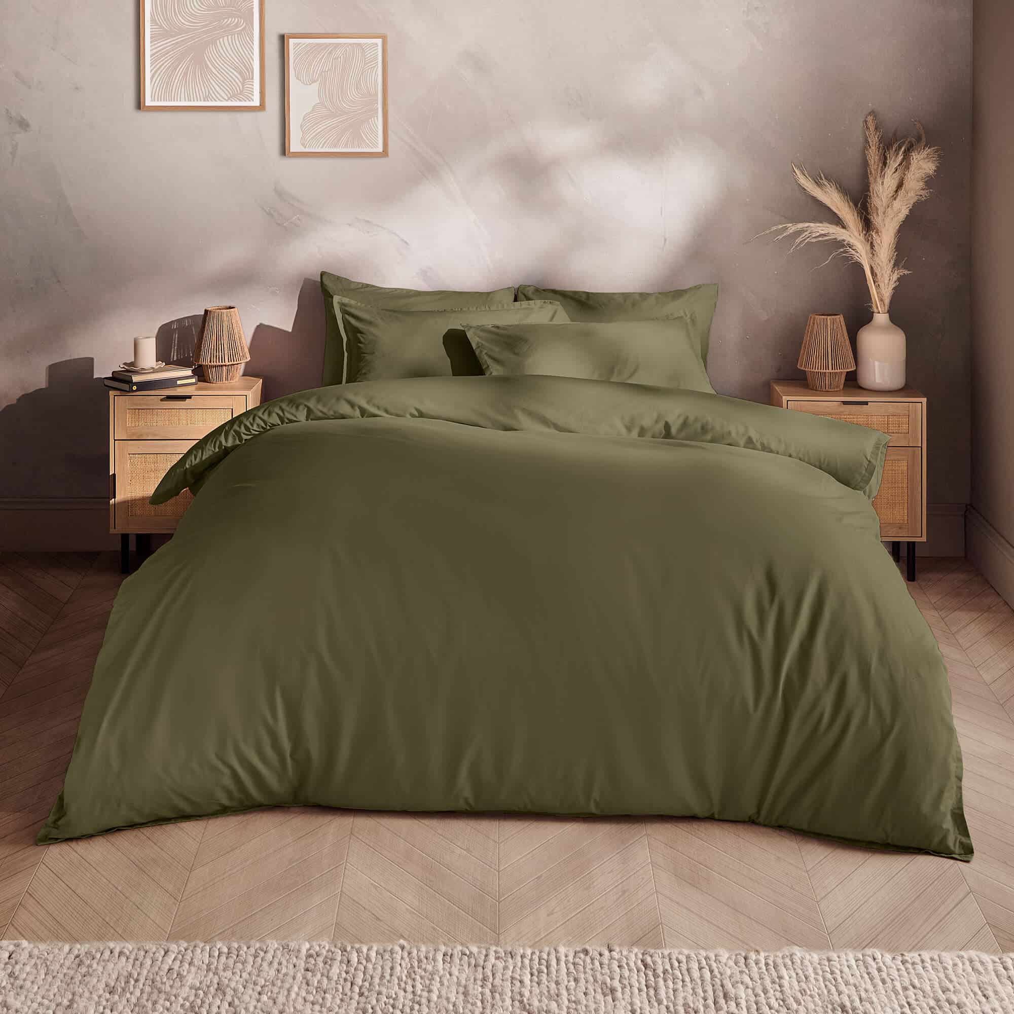 Silentnight Washed Cotton Rich Sage Duvet Set-image-592840GE